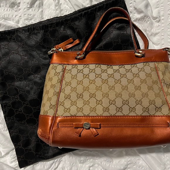 Gucci Monogram Web Mayfair Top Handle Satchel Crossbody Two Way Shoulder Bag - Picture 12 of 16
